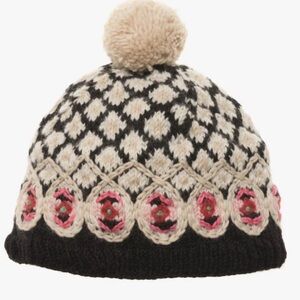 French Knot Vintage Chalet handknit wool pom-pom beanie